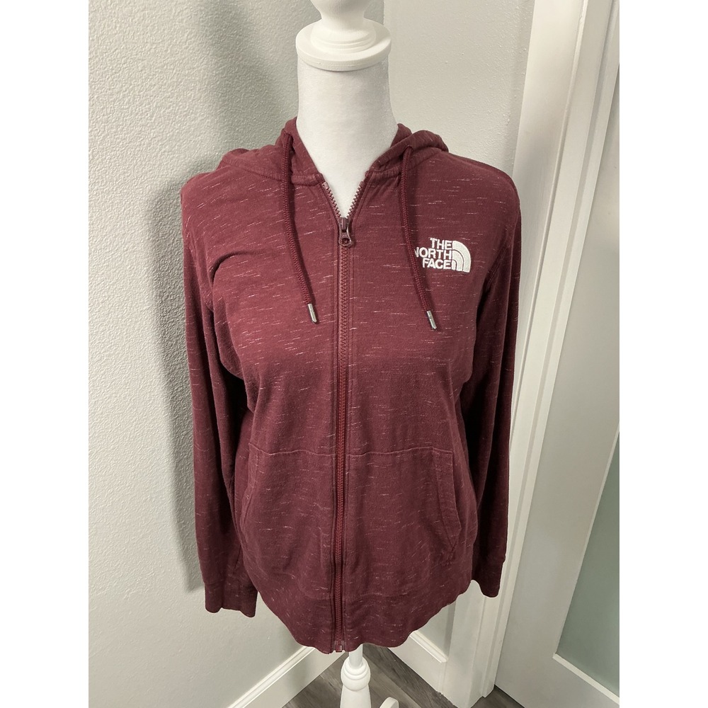 The North Face Burgundy Maroon Heather Full Zip Hoodie Jacket Women's Size M